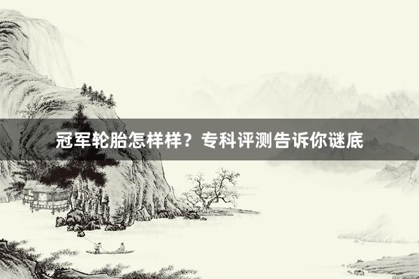 冠军轮胎怎样样？专科评测告诉你谜底