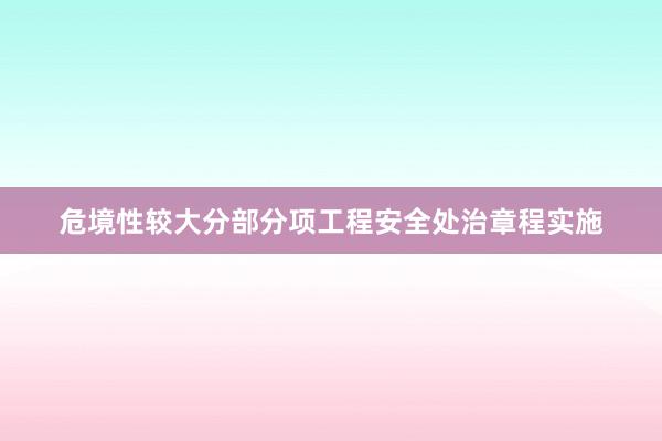 危境性较大分部分项工程安全处治章程实施